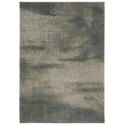 Tapis abstrait gris / bleu sarcelle Aldrick