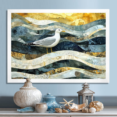 Marbre, mouette, vol de la côte II, impression sur toile encadrée