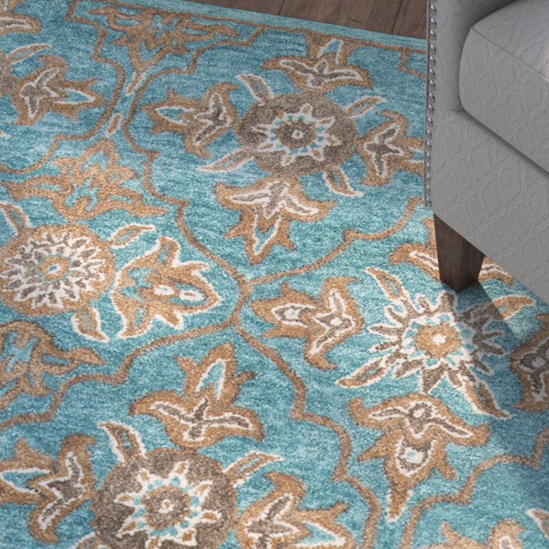 Cranmore Hand Tufted Wool Floral Rug, Round 6'