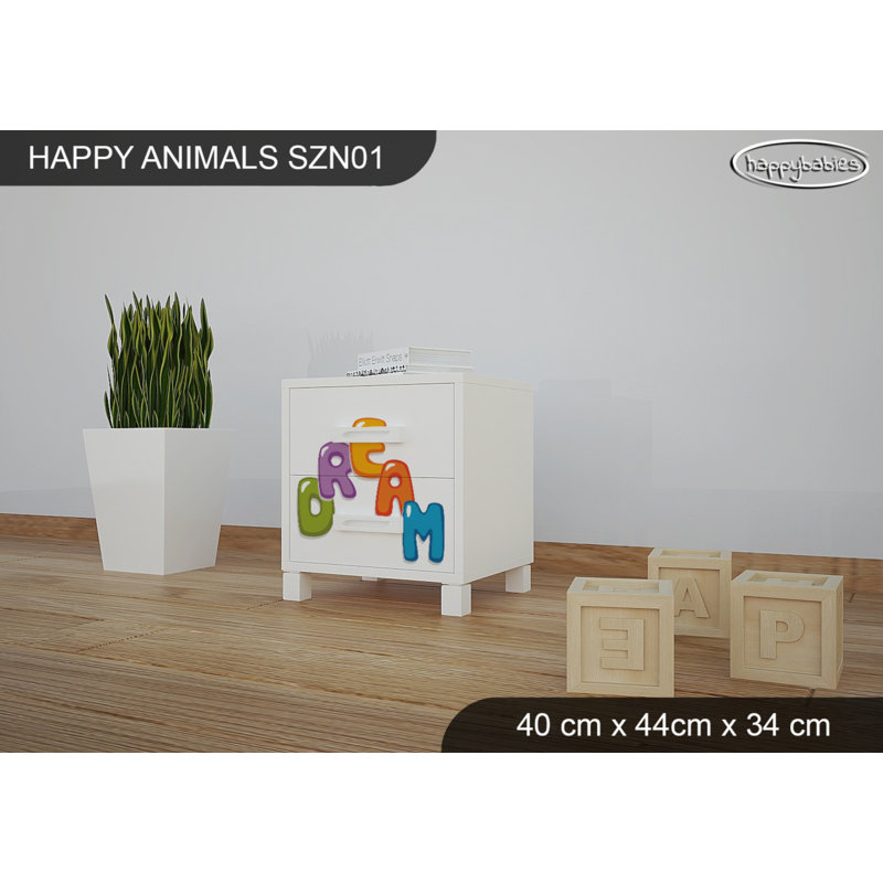 2 Drawer Nightstand, White