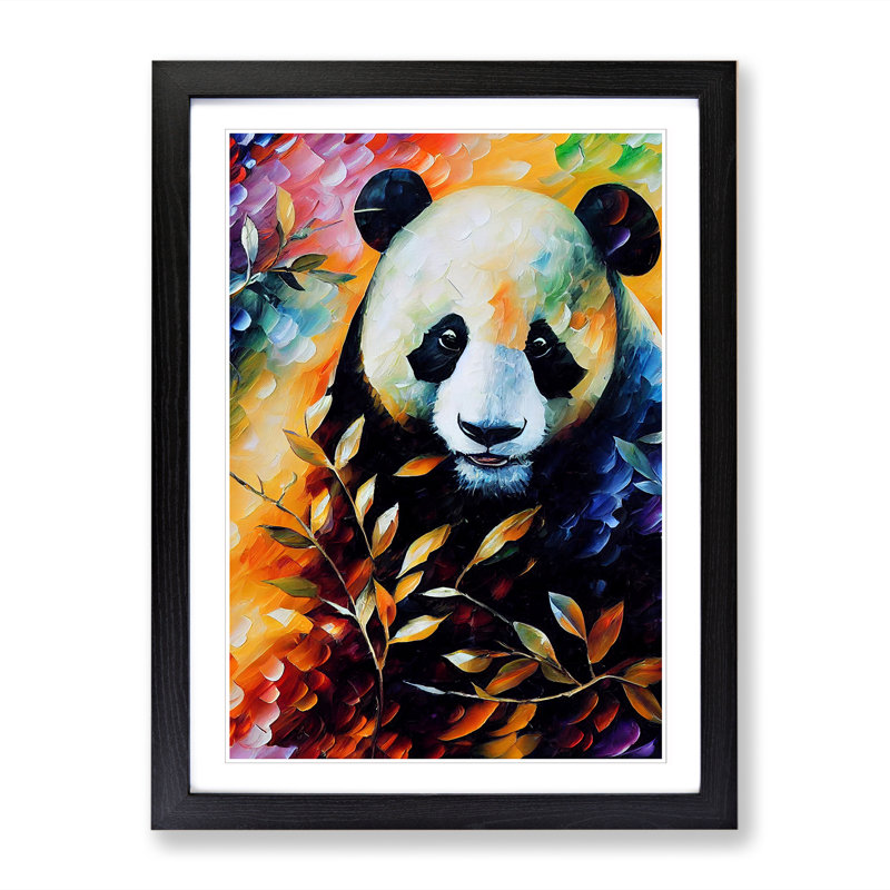 Panda Vol.2 - Single Picture Frame Print, 64cm H x 46cm W x 2cm D, Black