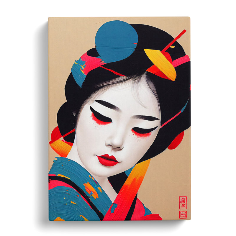 Modern Geisha No.6 - Wrapped Canvas, 50cm H x 35cm W x 3cm D