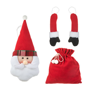 20“H Christmas Fabric Santa Jumbo Ornament Set