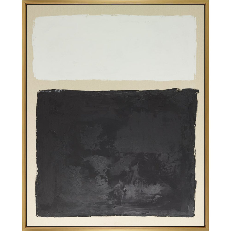 Tableau noir - Peinture sur toile, Cadre doré Laguna