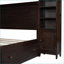Grand lit plateforme avec rangement en pin et espresso pour chambre à coucher principale-1397286145