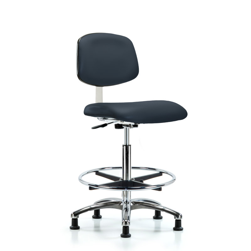 Iyana Vinyl Drafting Chair, Glides, Imperial Blue
