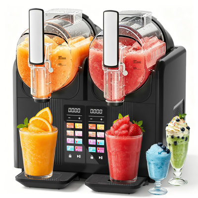 Machine à granité 6 en 1 pour comptoir - Deux bols de 1,7 litre, 8 modes pour smoothies, frappés et crème glacée molle (Bl