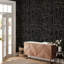 Abstract Black and Gold Graffiti Stripe Wallpaper