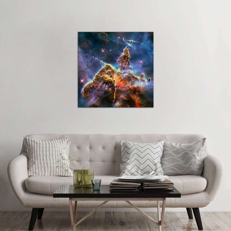 Mystic Mountain In Carina Nebula II (Hubble Space Telescope) - Floater Frame Print on Canvas, Wrapped Canvas