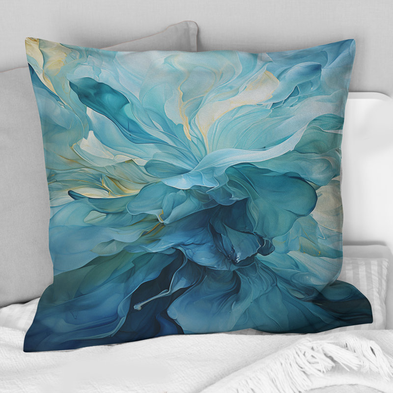 Coussin décoratif aqua bleu et blanc Serenity Swirl
