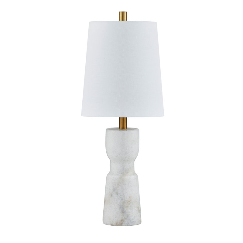 Lampe de table en marbre 20 po avec abat-jour en marbre Mindy