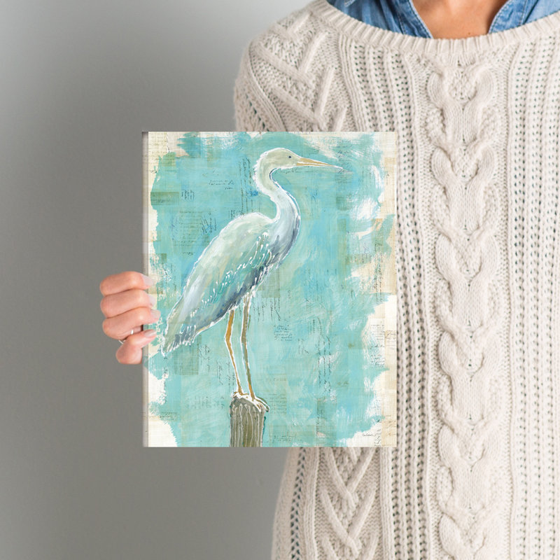 «Coastal Egret I V2» par Sue Schlabach, reproduction sur toile, H 10 po x l 8 po x P 2 po