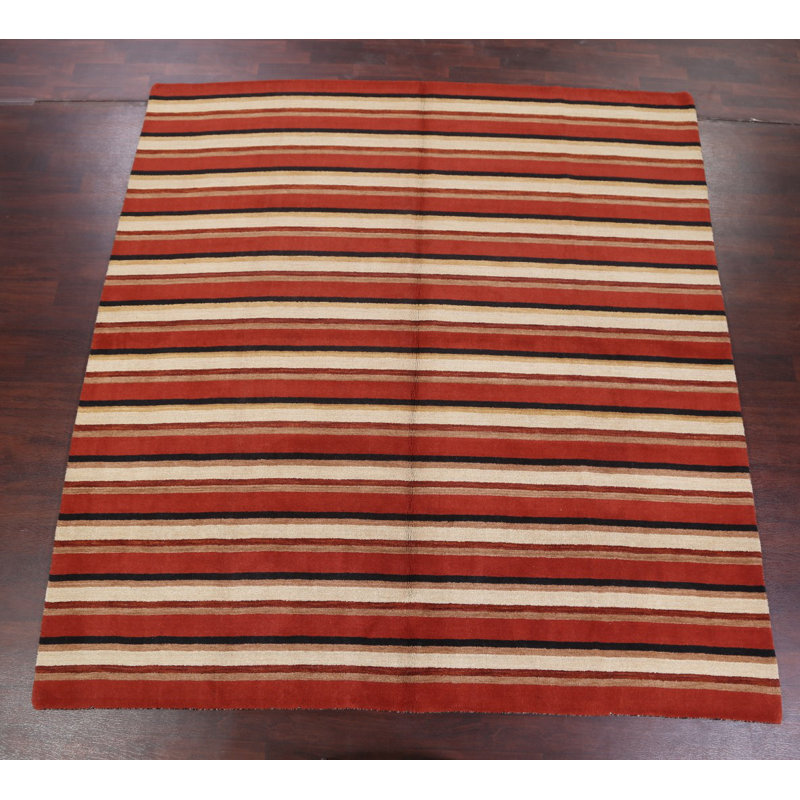 Tapis intérieur en laine 9 pi 2 po x 9 pi 10 po à la main one-of-kind-noué la 2010 gabbeh Nathanson