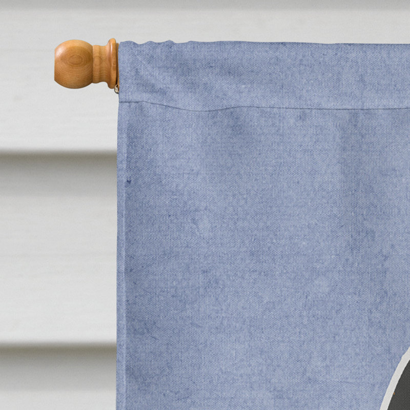 Polyester 2 côtés 40 x 28 po welcome drapeau maison, Épagneul cocker noir assis