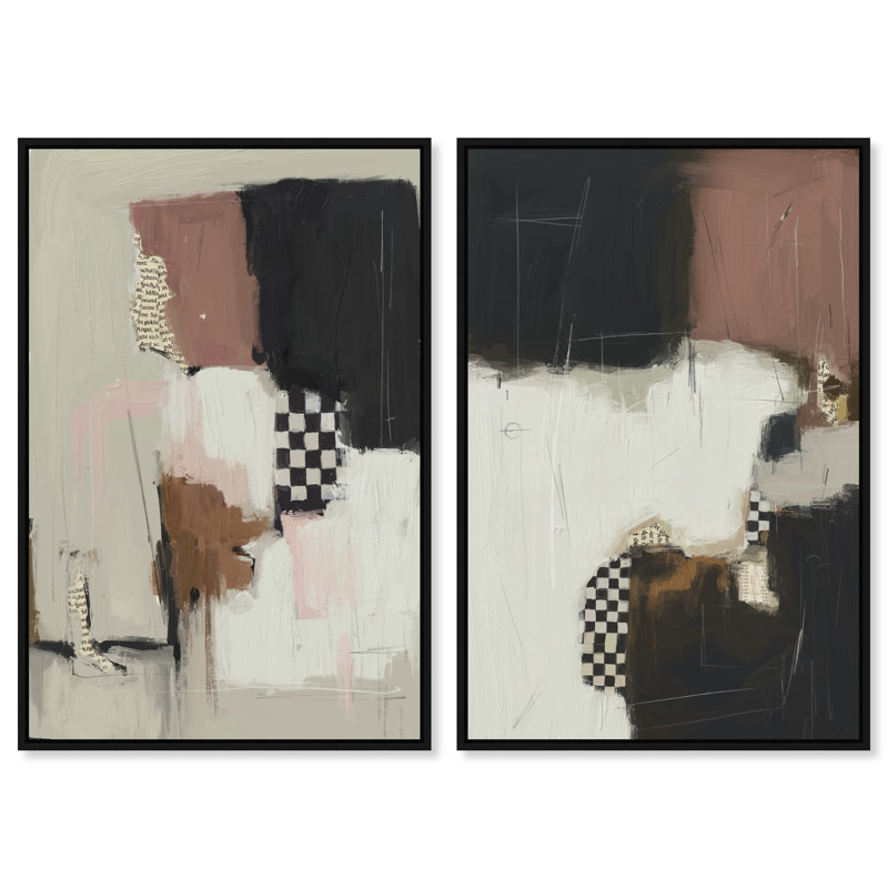 Longing Set Set by Oliver Gal, 25"H x 37"W, Black Floater Frame