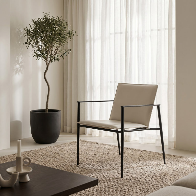 Fauteuil large en velours 24 po Billington, Gris clair