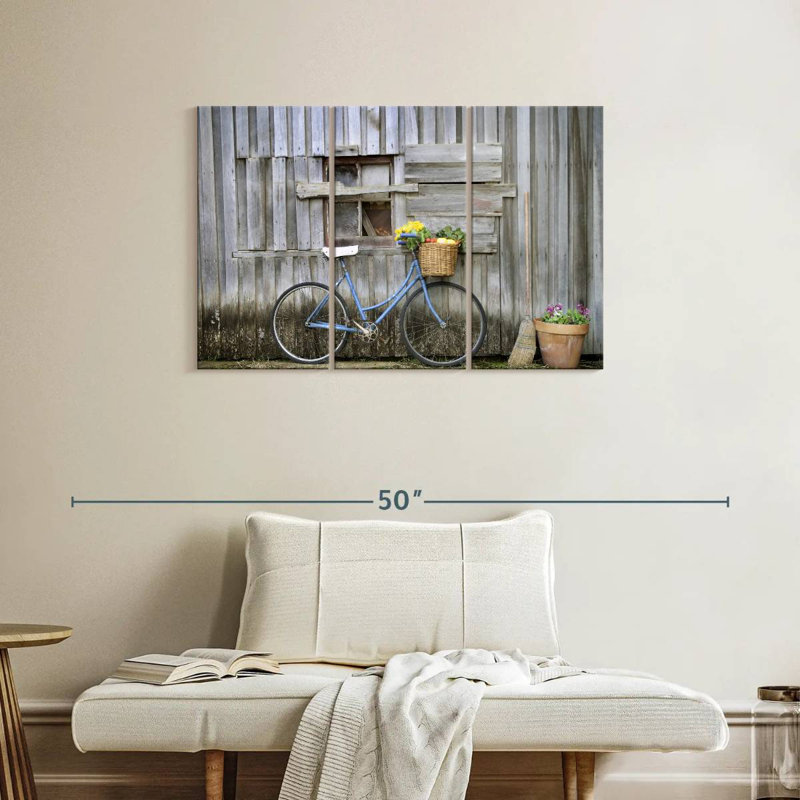 Mehar Barnyard Blue Bike, 24" H x 38" W