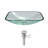 20.2" x 14.4" Glass Rectangular Vessel Bathroom Sink with Pop-Up Drain