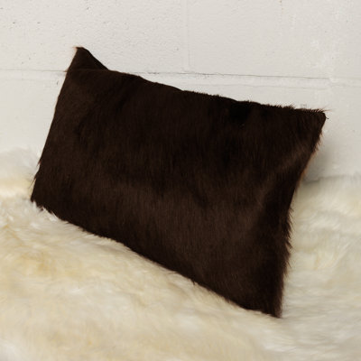  Coussin en cuir de vache 12 "x 20" Chevron