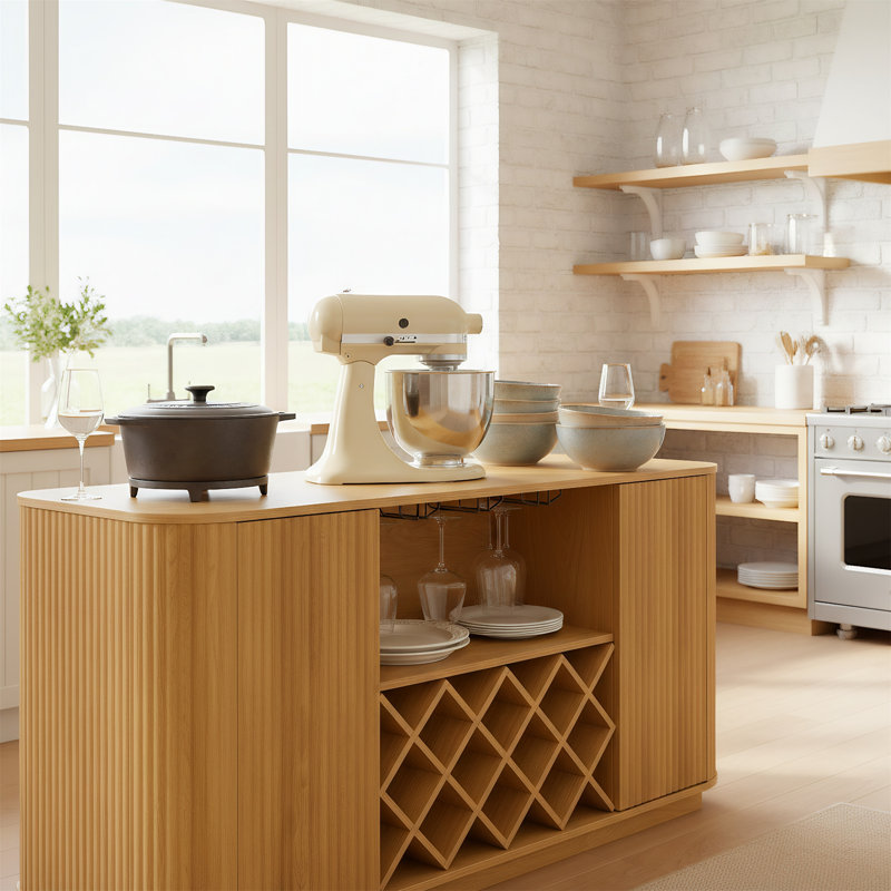 Buffet 58 pouces Curve, Naturel