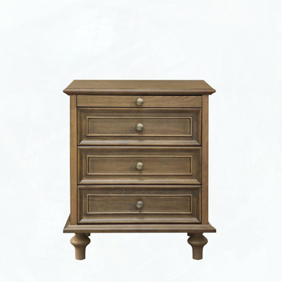 Farmhouse Nightstands 4 Drawers Hidden Pull-Out Shelf