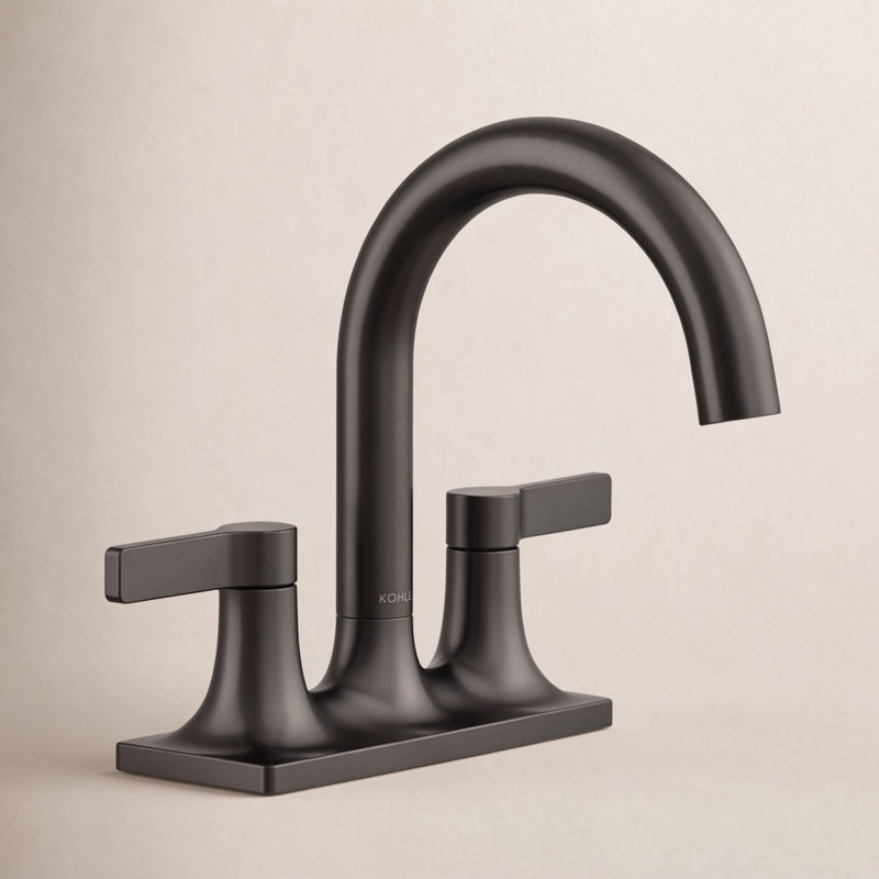 Venza Centerset Bathroom Sink Faucet 1.0 GPM, Matte Black