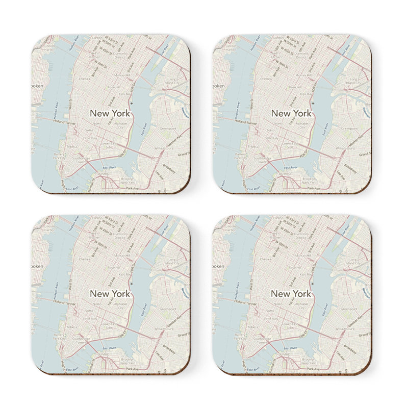 Sous-verre carte des États-Unis, New York