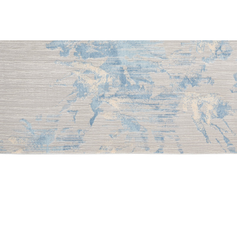 Tapis floral gris, 8 pi x 10 pi