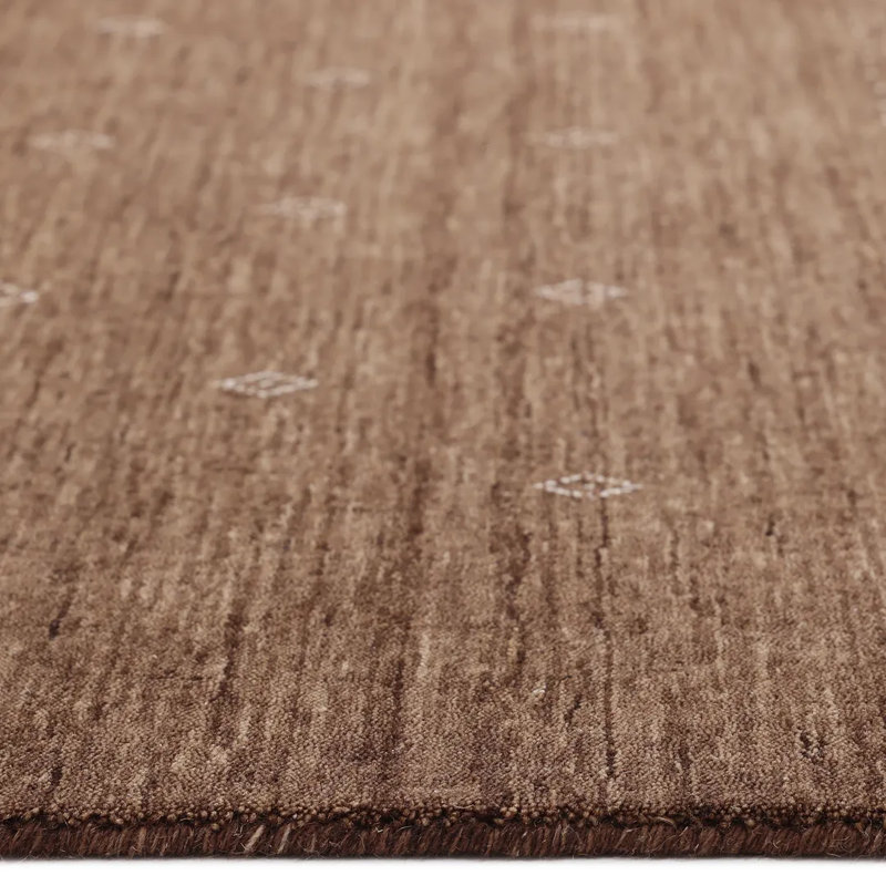 Simi Hand Knotted Cotton/Wool Southwestern Area Rug, Rectangle 5' x 8', Dark Brown