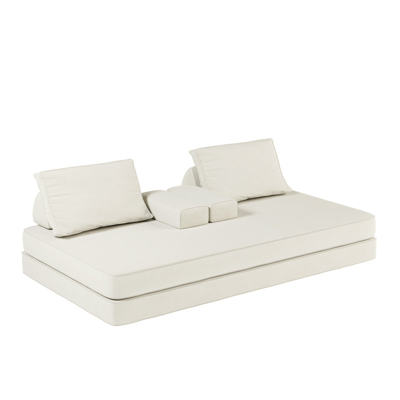 Canapé-lit convertible en chenille pour 2 personnes, Beige