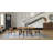 Delta Glass Top Solid Wood Base Dining Table