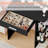 Manufactured Wood Makeup Vanity with LED Mirror and Storage Shelves-1568774956