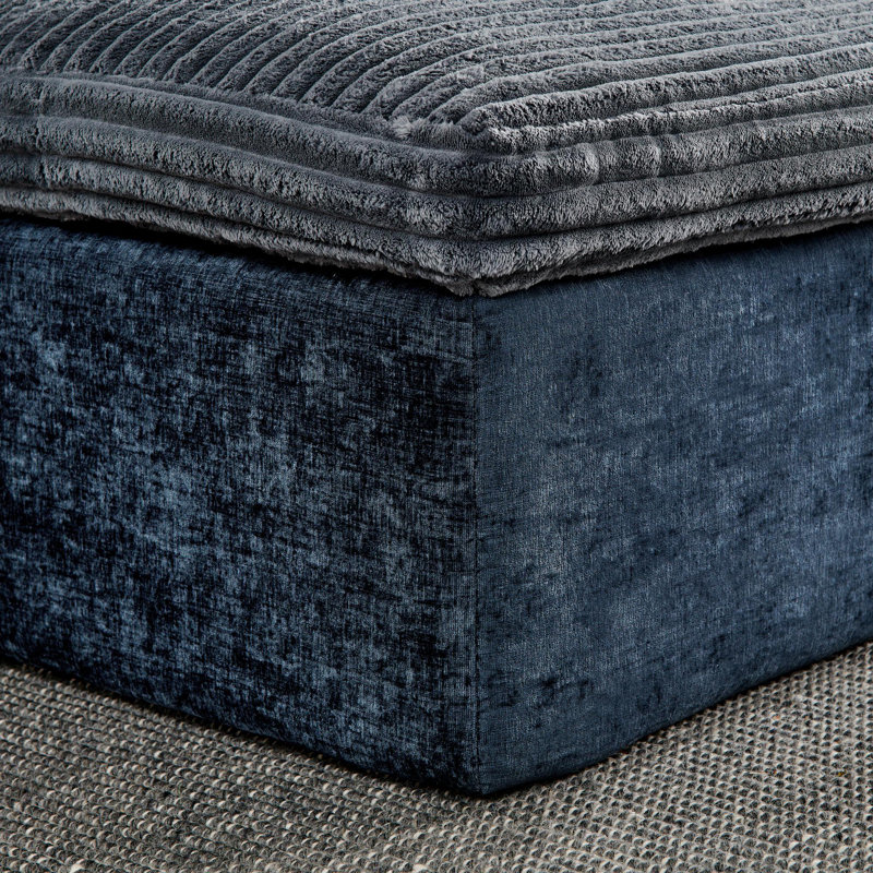 Canapé modulaire rembourré 6 pièces Rivulet, Velours côtelé gris