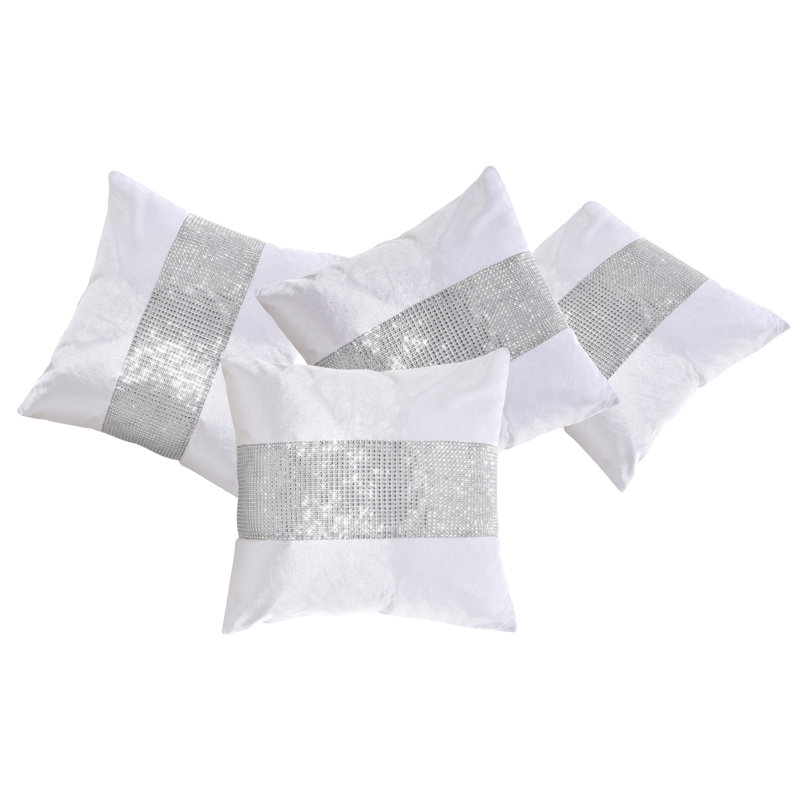 Adith Square Cushion Cover, White, 55cm H x 55cm W x 4cm D