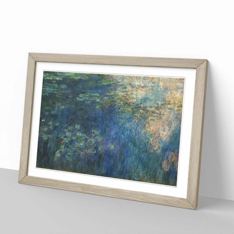 Water Lilies Lily Pond Vol.21 by Claude Monet - Picture Frame Painting, 36cm H x 48cm W x 2cm D, Oak