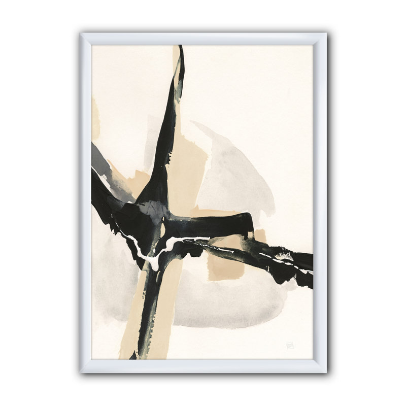 «Creamy Tan Form II», reproduction sur toile encadrée, H 20 po x l 12 po x P 1po, Cadre blanc