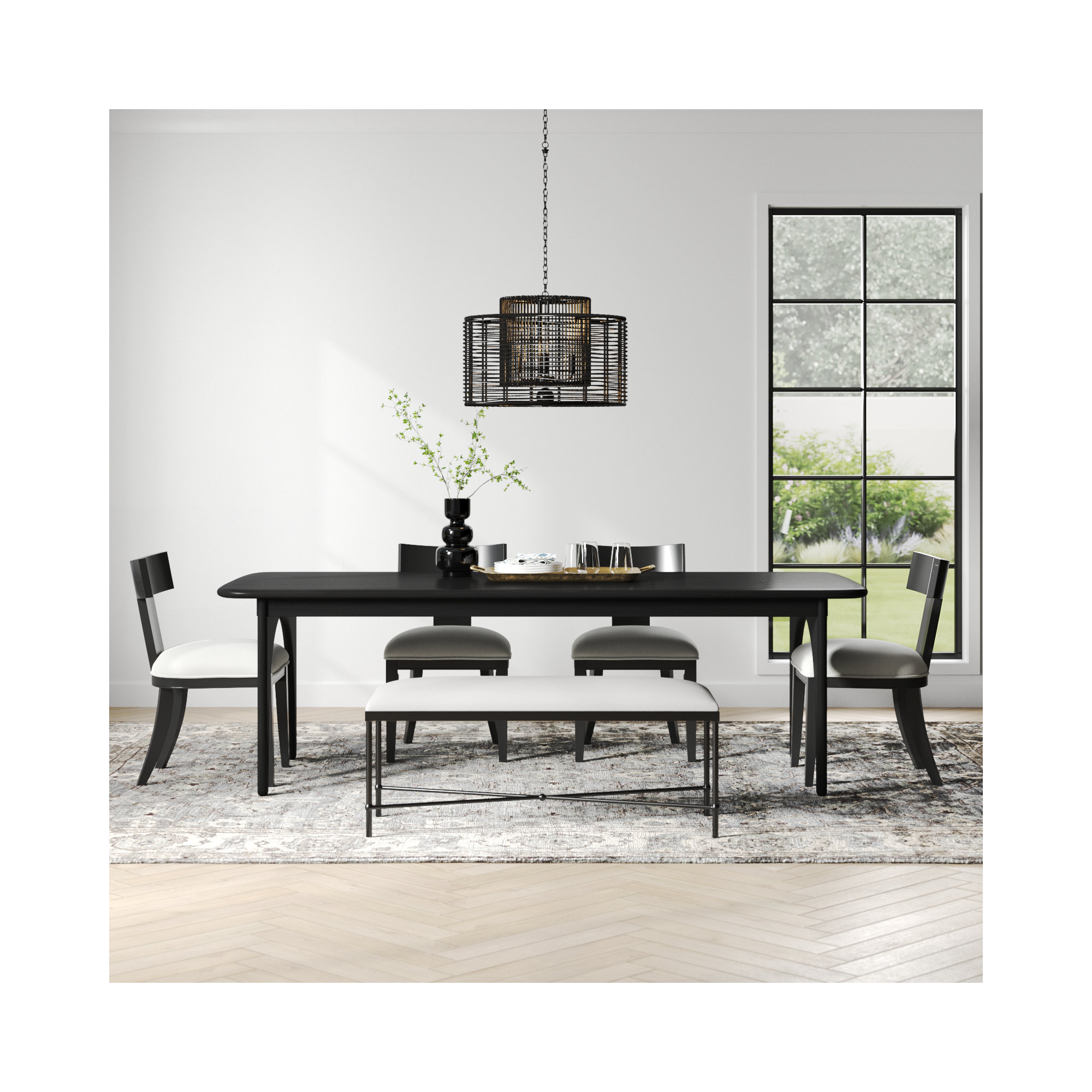 Umbria 96'' Dining Table, Charcoal