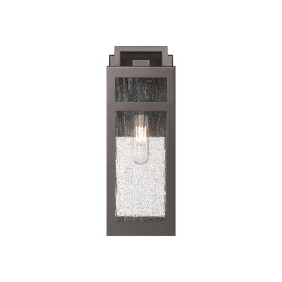 Ridgeway 1-Light 5" Bronze Coastal Outdoor Sconce With Seeded Glass