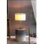 Lampe de table 16 po x 16 po x 24 po or et blanc avec cylindre en verre et base piédestal (assemblage de l'abat-jour requis)