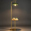 Lampe sur pied en verre Mid-Century moderne avec finition dorée, télécommande à intensité variable, hauteur réglable et abat-jour vert rétro pour le salon ou la chambre à coucher