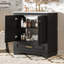 Meuble-lavabo de luxe 30 po avec lavabo en céramique, meuble-lavabo avec 2 grandes portes à fermeture douce, meuble de rangement en bois massif-306566806