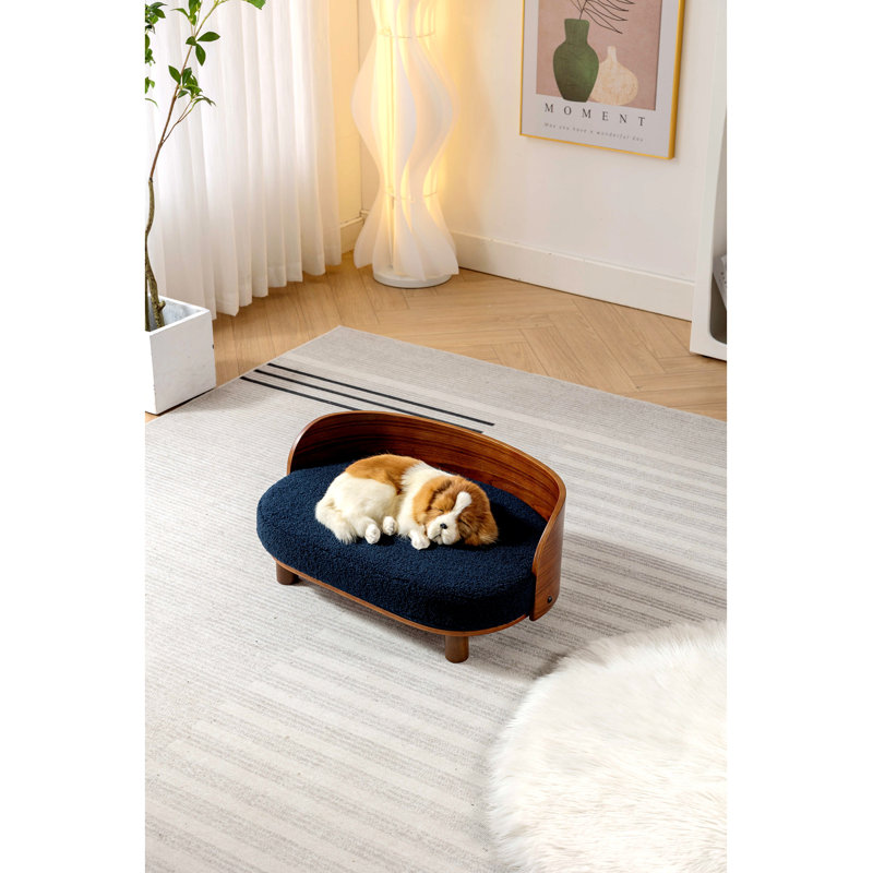 Canapé pour chien Deiselle, Bleu foncé / brun