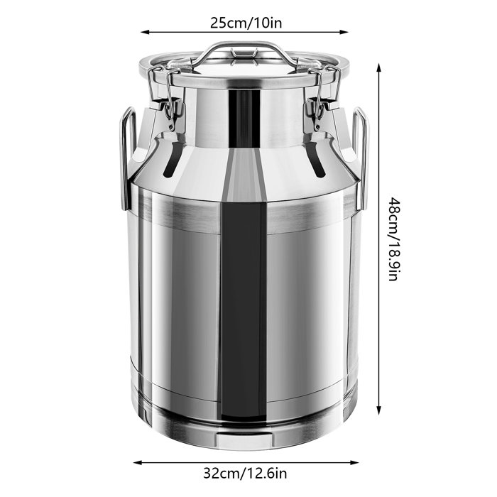 Prep & Savour Stainless Steel Milk Can Storage | Wayfair