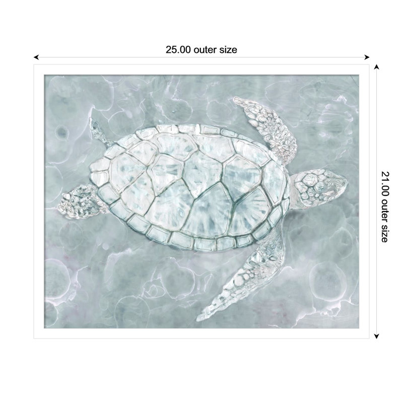 «Sea Turtle» par Stellar Design Studio, reproduction d'art murale en bois, H 21 po x l 25 po
