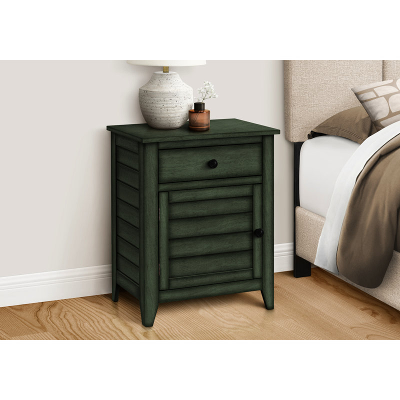 Table d'appoint en placage antique, convenant à la table de chevet de la chambre à coucher et au côté du salon avec compartiments de rangement inclus, ou table