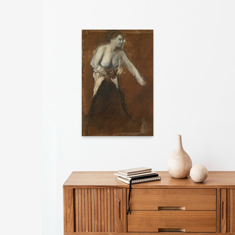 Femme se lavant, vers 1866-1868, estampe d'art mural abstrait contemporain impressionniste, H 24 po x l 16 po