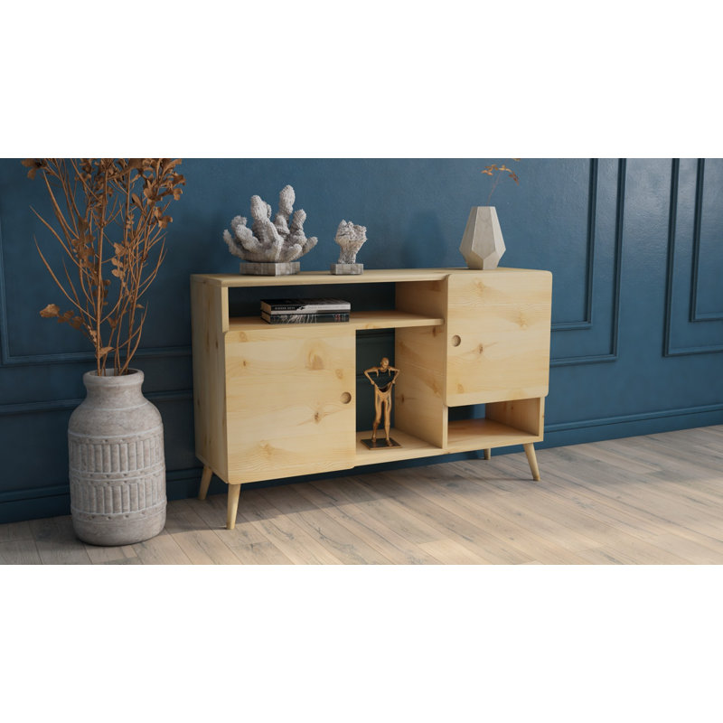 Dekzy 70cm Solid Wood Console Table, Natural