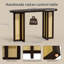 Console ovale en rotin - canapé de style campagnard en bois 47,8 po, table d'appoint, table de vestibule pour le couloir ou le salon, espresso-923310247