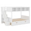 Lit superposé avec tablettes, escalier de rangement et 2 tiroirs-301356694