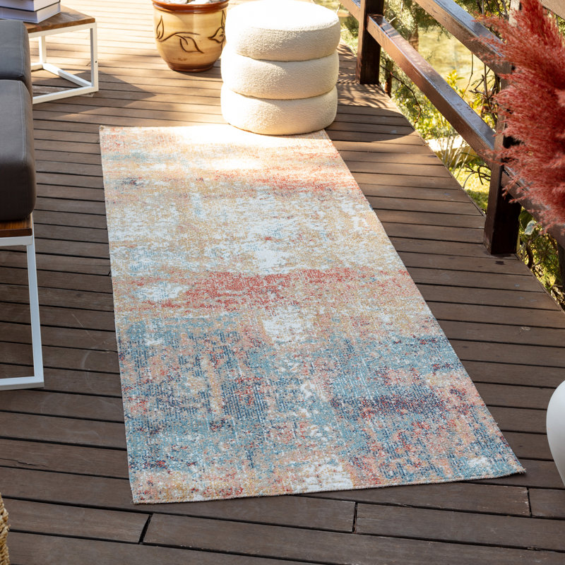 Cedrone Modern Boho Burnt Orange Area Rug, Runner 80 x 220cm